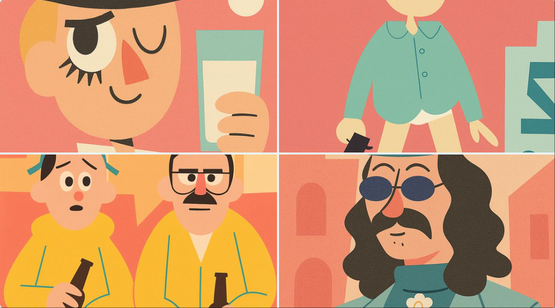 卡通现代风格插画