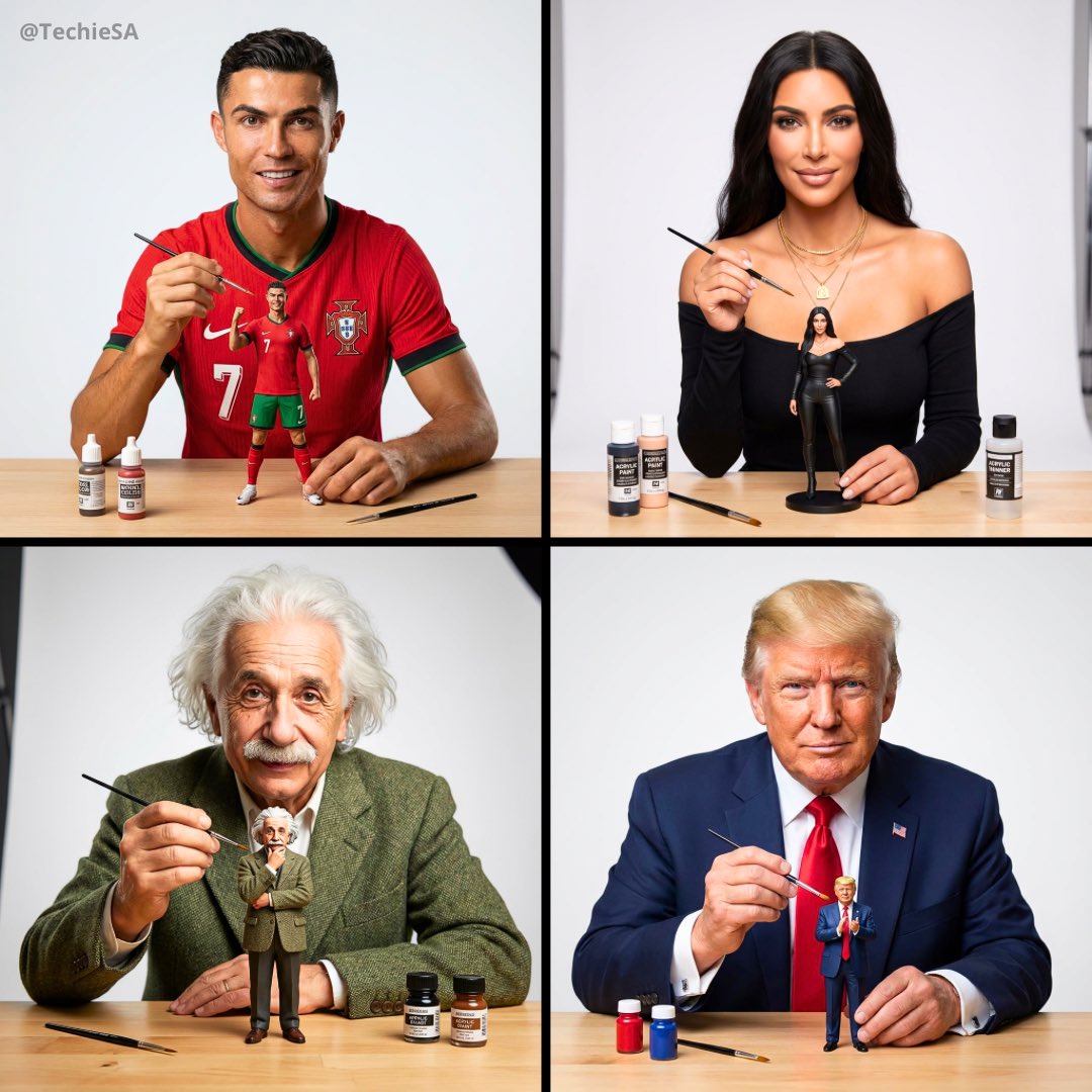 艺术家正在绘制自己的微型人偶